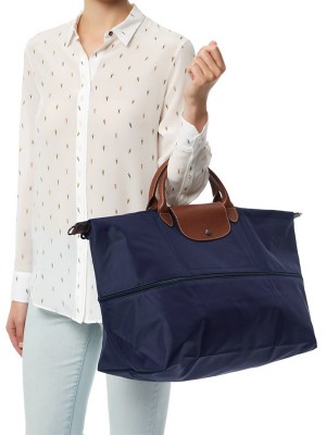 LC049*LONGCHAMP LE PLIAGE EXPANDABLE TRAVEL TOTE 1199089 (NAVY) 